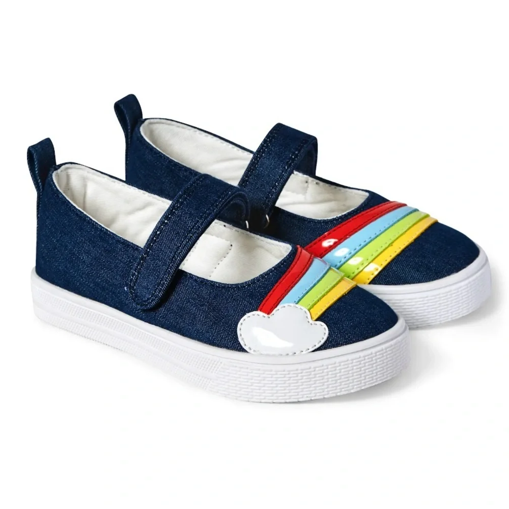 2021 Gymboree “Farming Friends” Rainbow Ballet Flats, Size 12